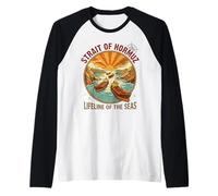 Vintage Stretto di Hormuz | Viaggio Marittimo retrò Anni '70 Maglia con Maniche Raglan