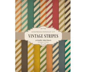 Vintage Stripes Scrapbook Paper 8.5 x 11”: Classic Striped and Solid Craft Paper | 18 Designs | 36 Double-Sided Sheets for Scrapbooking, Journaling and Crafting