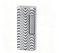 Vintage-style embossed ripple kerosene lighter, Classic side-slide ignition design, Refillable; suitable for lighting candles, camping, and fireplaces (Black)(Silver)
