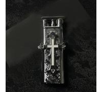 Vintage Stylish Cross Design Lighter, Creative Refillable Butane Lighter for Outdoor, Camping, Men's Gifts (White Cross)