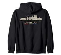 Vintage sullo Skyline di Amsterdam Felpa con Cappuccio