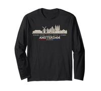 Vintage sullo Skyline di Amsterdam Maglia a Manica