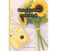 Vintage sunflower composition notebook with a camera