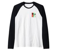 Vintage Sunset Pocket Palm Trees Cute Summer Vacation Maglia con Maniche Raglan
