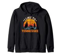 Vintage Sunset Tennessee, Hiking Camping, Outdoors Tennessee Felpa con Cappuccio