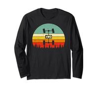 Vintage Sunset UTV ATV Quad 4WD Retro Offroad Overland 4x4 Maglia a Manica