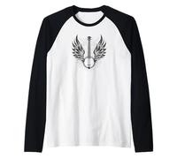 Vintage Suonatore di Banjo Country-Music Banjo Maglia con Maniche Raglan