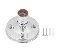 Vintage Supporto Lampada da Parete Luce Supporto di Base Industriale da Soffitto Lampadario da Soffitto Presa Ciondolo Lampadina con Vite per Casa Cucina Alberghi Bar Ristorante Decorazione (Silver)