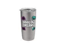 Vintage Synth Audio Engineer Analog Dreams Bicchiere termico in acciaio inox doppia parete
