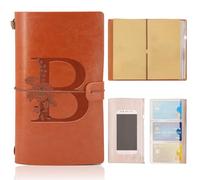 Vintage Taccuino in Pelle, Diario di Viaggio Personalizzato Iniziale B, Ricaricabile Diario Scrittura Blocco Note Idea Regalo per Donne, Amica, Ragazze Compleanno Anniversario Natale
