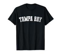 Vintage Tampa bay Florida Distressed Bold Bianco Testo Abbigliamento Maglietta