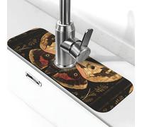 Vintage Tap Deck Falena Disegno Floreale Del Lavello Della Cucina Assorbente Ad Asciugatura Rapida Tappetino di Scarico Intorno Al Rubinetto Per Lavello Della Cucina Bagno Lavello