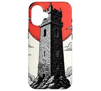 Vintage Tarot Card The Tower Gothic Chaos Design Custodia per iPhone 16