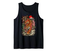 Vintage Tattoo Tigre Stile Giapponese Art Mount Fuji Grafica Canotta
