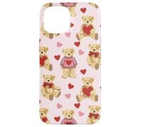 Vintage Teddy Bear Coquette Aesthetic Pink Valentines Girl Custodia per iPhone 15