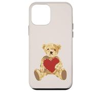 Vintage Teddy Bear Holding a Heart Romantic Valentines Custodia per iPhone 12 mini