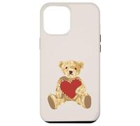 Vintage Teddy Bear Holding a Heart Romantic Valentines Custodia per iPhone 12 Pro Max