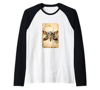 Vintage Testa di Morte Hawkmoth Entomologia Scientifica Arte Maglia con Maniche Raglan