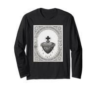 Vintage The Sacred Heath of Jesus Christ T-Shirt Catholic Maglia a Manica