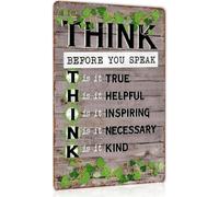 Vintage Think Before You Speak Metal Plaque 8 X 12 in