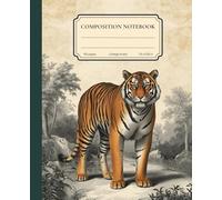 Vintage Tiger Composition Notebook College Ruled: Classic Wildlife Aesthetic Journal for School, Journaling & Writing