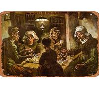 Vintage Tin Signs Laminato Vincent Van Gogh I Mangiatori di Patate Van Gogh Wall Art Impressionista Ritratto Pittura Stile Belle Arti Home Decor Realismo Opera d'arte romantica Decorazione murale