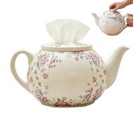 Vintage Tissue Holder, Floral Napkin Holder, Decorative Tea Container, Home Bathroom Kitchen Organizer, Office Bedside Tabletop Accessory, Household Gear for Living Room, Desk, Shelf, 25 x 15 x 15 cm