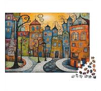 Vintage Town 1000 Pezzi Puzzle Recycled Street View Senior Puzzles Gioco Di Festa Props Developing Bambini‘s Intelligence Educational Fun 38x26cm/1000pcs