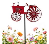 Vintage Tractor Wind Spinner,Garden Tractor Windmill Stake Noiseless Unique Outdoor Sculptures Windmill Decorative Stake for Front Yard Patio Porch Backyard Lawn Flower Bed Holiday