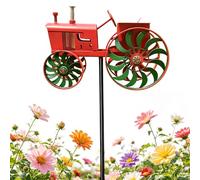 Vintage Tractor Wind Spinner,Garden Tractor Windmill Stake Noiseless Unique Outdoor Sculptures Windmill Decorative Stake for Front Yard Patio Porch Backyard Lawn Flower Bed Holiday