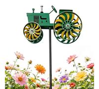 Vintage Tractor Wind Spinner,Garden Tractor Windmill Stake Noiseless Unique Outdoor Sculptures Windmill Decorative Stake for Front Yard Patio Porch Backyard Lawn Flower Bed Holiday