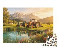 Vintage Tractors Senior Puzzle 1000 Piece Recycled Countryside Farm Puzzle Accessori per Gioco di Puzzle Family Gaming Time Gioco Educativo Challenge Gift 38x26cm/1000pcs