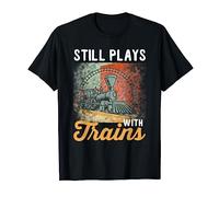 Vintage Train Design Gioca ancora con i treni Maglietta