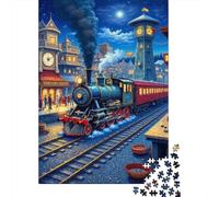 Vintage Train Station 1000 Pezzi Cartone Extra Spesso Set Di Puzzle Per Bambini Principianti Decompressione Gioco Decorazione Murale 52x38cm/1000pcs
