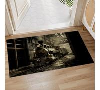 Vintage Train Station Zerbino Ingresso Assorbente Tappeto Da Bagno Lavabile In Lavatrice Zerbino Asciugapassi Per Corridoio Doccia Vasca 40X60 Cm