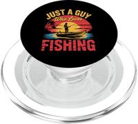Vintage Tramonto Barca Solo un ragazzo che ama pescare pescatore PopSockets PopGrip per MagSafe