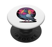 Vintage Tramonto Cool Pigeon Retro per gli amanti degli uccelli Fanciers PopSockets PopGrip Adesivo