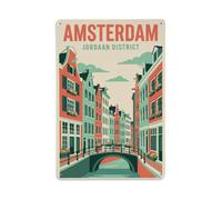 Vintage Travel Amsterdam Netherlands Select Metal Tin Sign