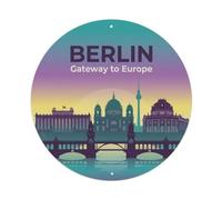 Vintage Travel Berlin Germany Legacy 1 Targa in metallo