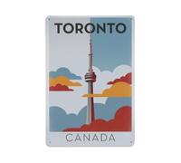 Vintage Travel Canada Toronto Metal Tin Sign