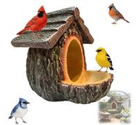 Vintage Treehouse Shape Bird Feeder, Bird Feeders for Outdoors Hanging, Hummingbird Squirrel Viewing Feeding Birdhouse for Window Outside Balcony Garden Fence (1PC)