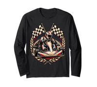 Vintage Trofeo Go Kart Gara Pilota Kart Maglia a Manica
