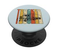 Vintage Trucker Big Rig Semi Truck Driver Arte Distressed PopSockets PopGrip Adesivo