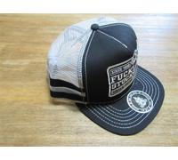 Vintage Trucker Cappello Baseball Fuck Stock Custom Motorcycle Black White Biker