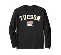 Vintage Tucson USA Bandiera Americana Arizona Cool Souvenir Retro Maglia a Manica