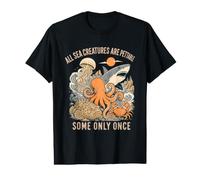 Vintage Tutte Le Creature Marine Sono squalo pettable Alcuni Solo Una Volta Maglietta con Stampa Grafica Economica