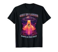 Vintage UFO Get in Loser Alien Abduction Space Humor Maglietta
