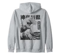 Vintage Ukiyo-e Giapponese Kanagawa Hokusai Grande Onda Felpa con Cappuccio