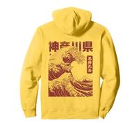 Vintage Ukiyo-e Giapponese Kanagawa Hokusai Grande Onda Felpa con Cappuccio