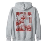 Vintage Ukiyo-e Giapponese Kanagawa Hokusai Grande Onda Felpa con Cappuccio